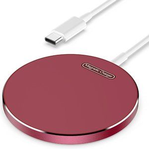 Wireless Magnetic Charger for iPhone and AirPods, Red